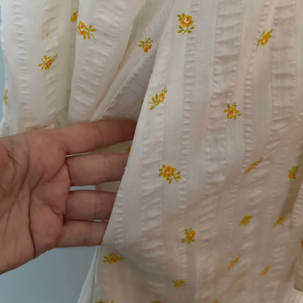 🌼 Vintage Miss Elaine Union Made Seersucker Wrap Dress Robe Sz S/M 🌼 - Picture 6 of 16